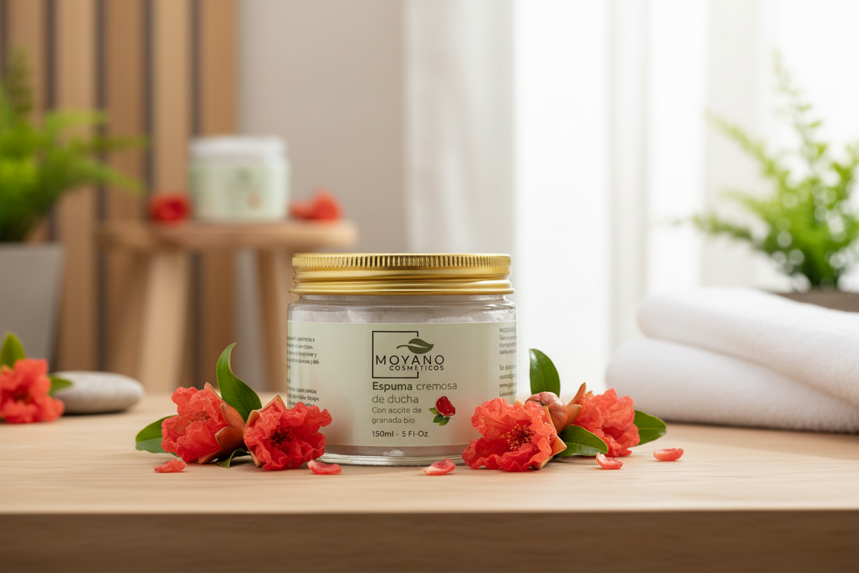 Espuma cremosa de ducha con Aceite de Granada Bio
