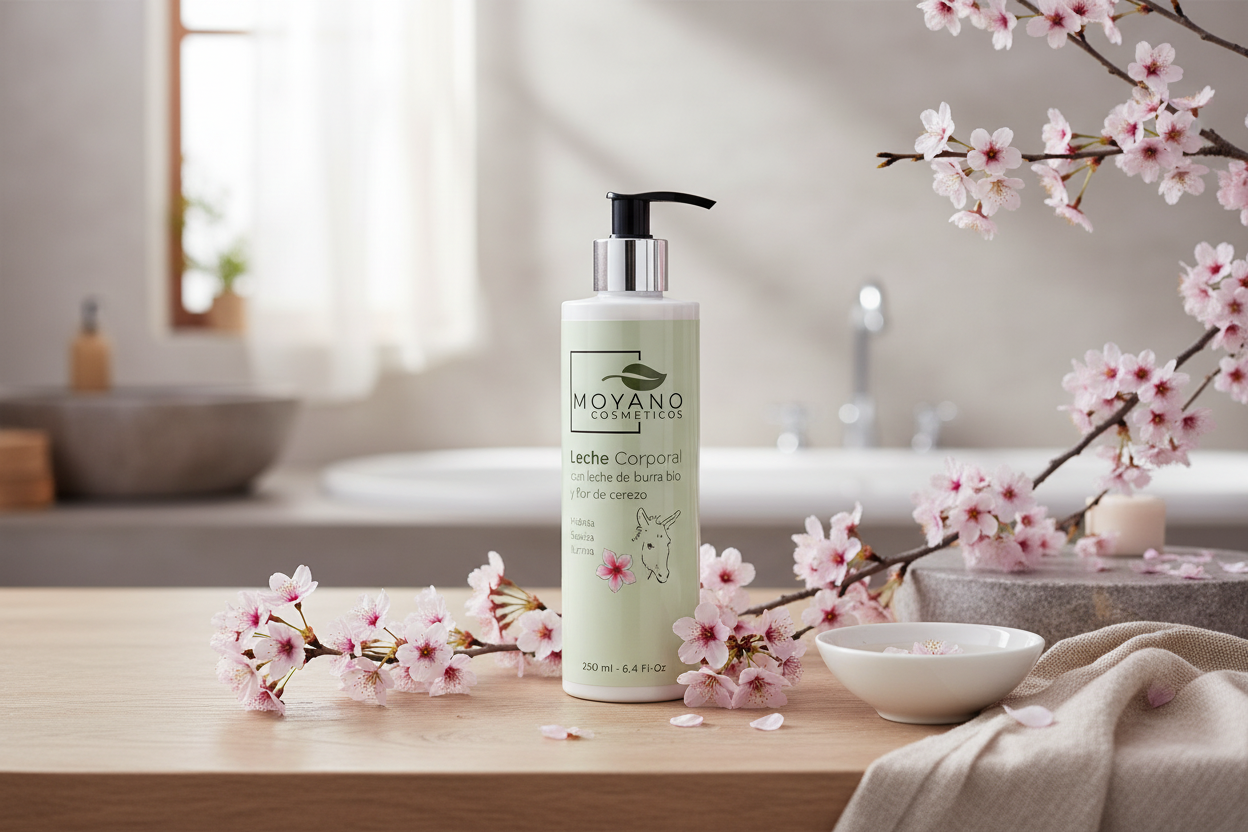 Leche Corporal con leche de Burra Bio y Flor de Cerezo